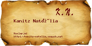 Kanitz Natália névjegykártya